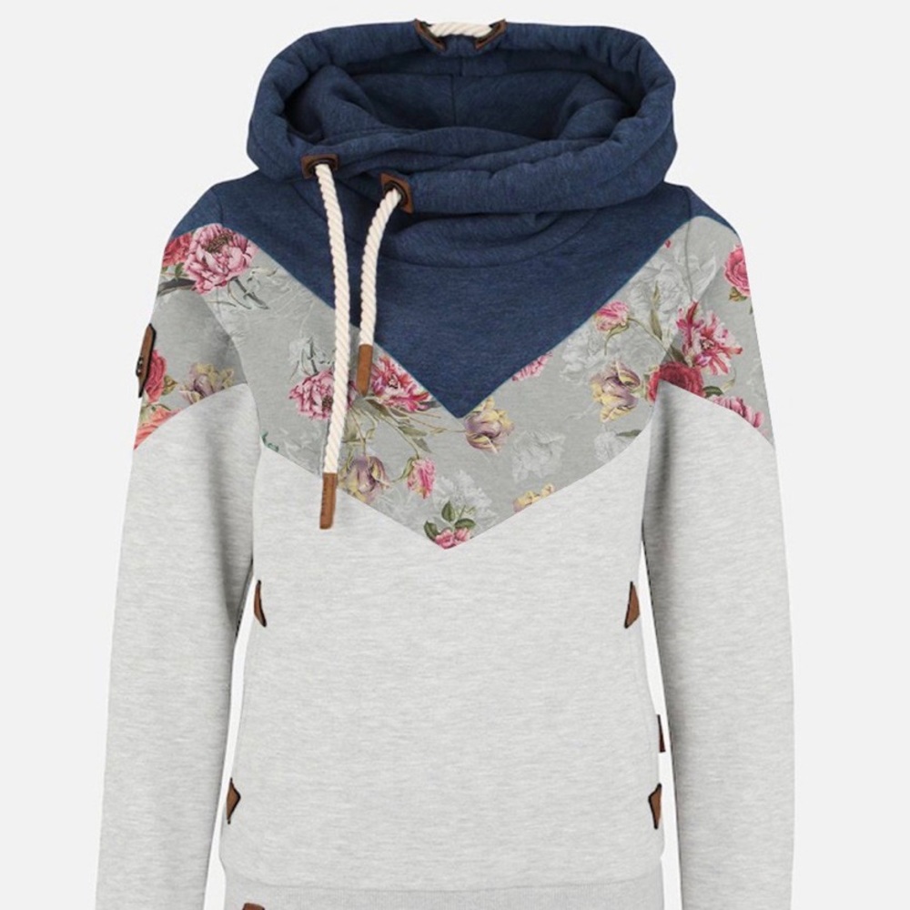 Shawl neck hoodie sweatshirt